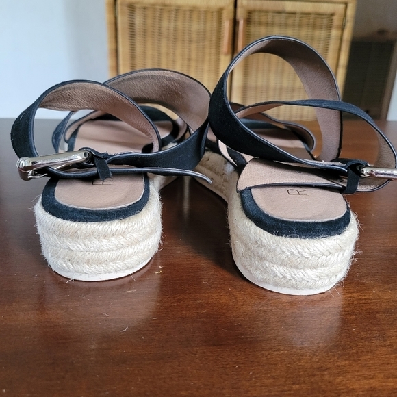 Raye Drew Espadrille Platform Sandal Sz 37.5 (US 7) Black - Picture 6 of 9